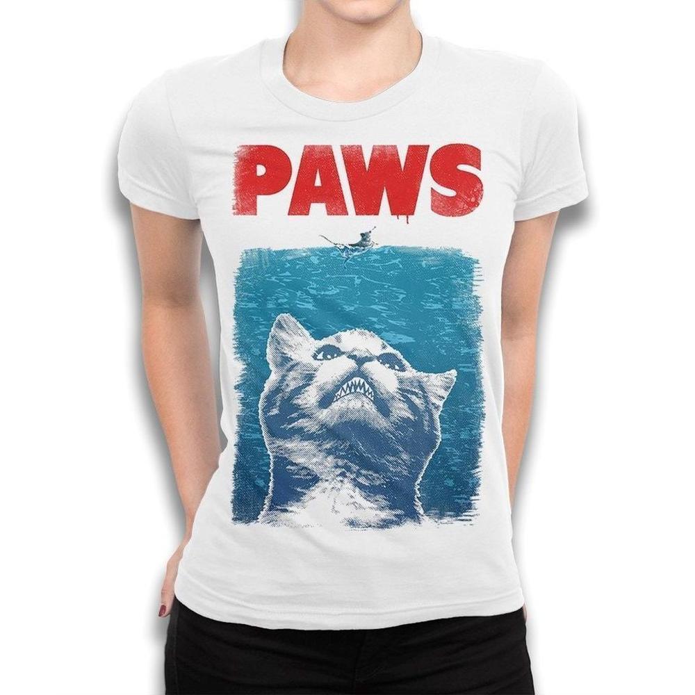 Cat Paws Jaws Funny Tshirt Movie Summer T Shirt